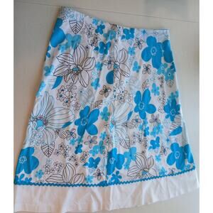 True Blue vintage skirt size 7 blue floral skirt preppy it girl.